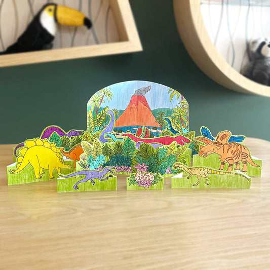 Playset Dinossauros montado.